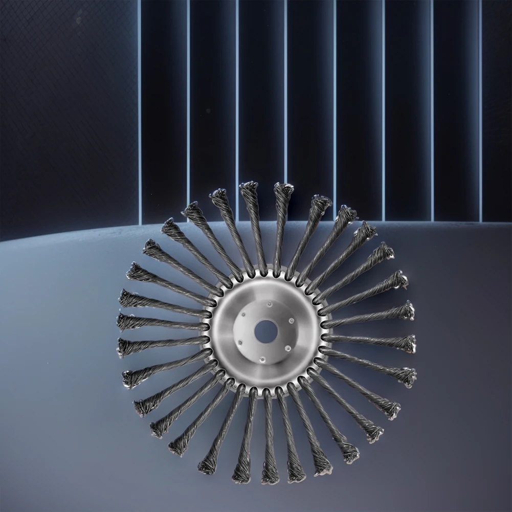 10inch Knot Steel Wire Grass Trimmer Head Universal Derusting Weeding Wheel Steel Wire Wheel Lawn Mower Brush Cutter Accessories