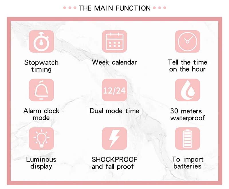 2021 New Fashion Women Digital LED Sports Watch Multifunctional Waterproof Ladies Pink Wrist-Watch Fit Girl Holiday Gift Watches