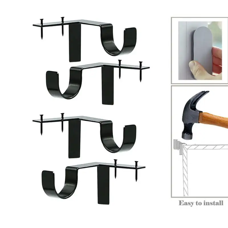 New Curtain Rod Bracket Hang Curtain Rod Holders Tap Right Into Window Frame Double Curtain Rod Bracket Hardware
