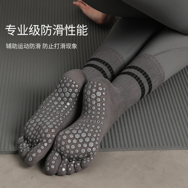 Five Toe Pivot Barre Yoga Socks Women Cotton Dot Silicone Non-slip Grip  Pilates Socks - AliExpress