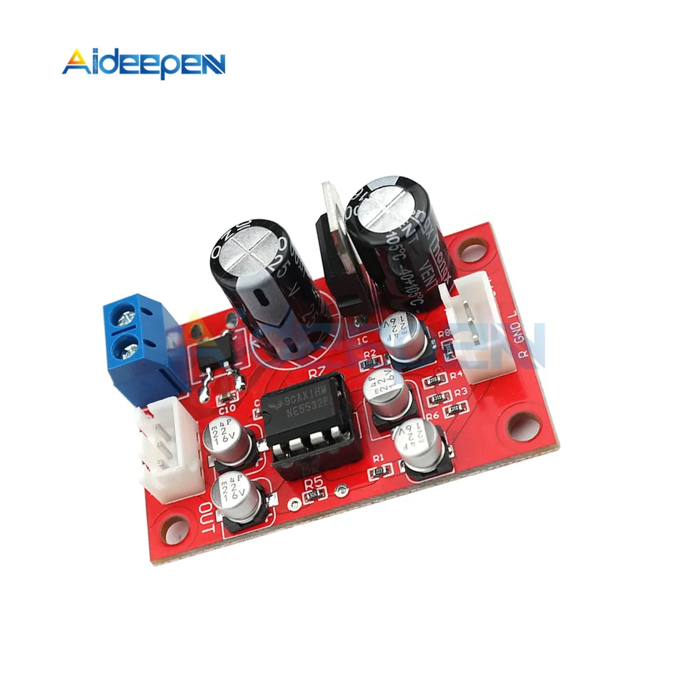 Microphone Preamp Board 3-Piece AD828 Stereo - Dynamic Mic Preamplifier Module DC 3.8V-15V AD828 Stereo Preamp Module For Instruments