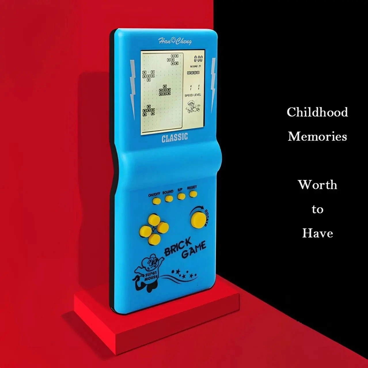 Console portatile con ampio schermo e 23 giochi integrati per Tetris, classico gioco retrò, puzzle per bambini e ragazzi._voghion.com