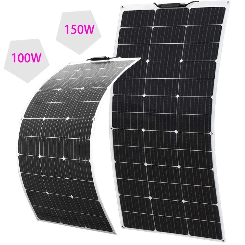 

BOGUANG 18V Flexible Solar Panel Sets 12V 100W 150W 200W 300W 400W SOLAR PANEL KIT CELL For Car/Home/Camping Waterproof Battery