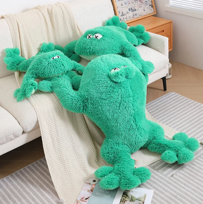 100cm Cute Giant Frog Plush Toy Soft Stuffed Big Eyes Frogs Throw Pillow  Cushion Home Decor Funny Birthday Gift for Kids Friends