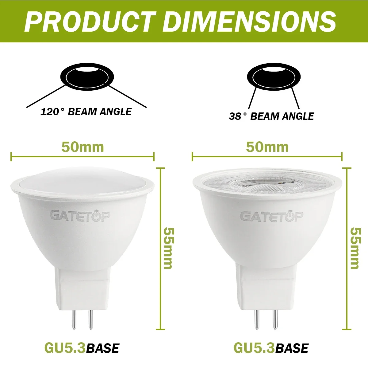 Description Picture 4 of item5PCS MR16 Bulb LED Spotlight 120degree GU5.3 Base No Flicker Full Voltage AC/DC12V AC 110V 220V Warm White Suitable for Home