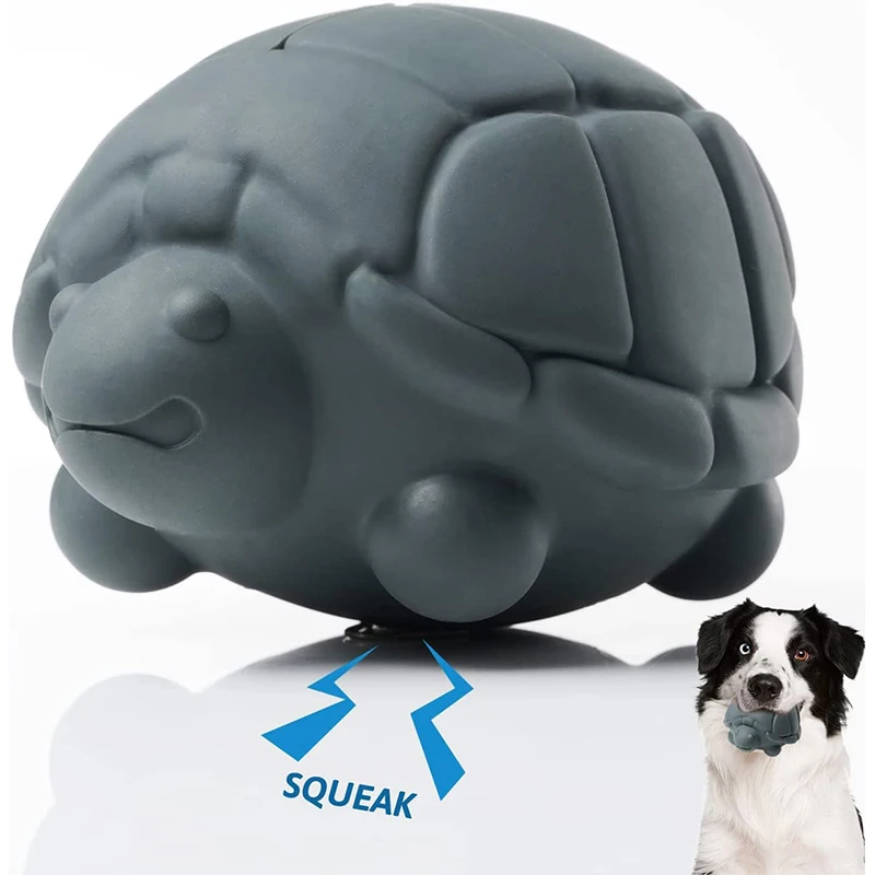 

Squeaky Dog Toys for Small Medium Dogs Teeth Clean Indestructible Durable Rubber Tough Puppy Chew Toys for Teething Interactive