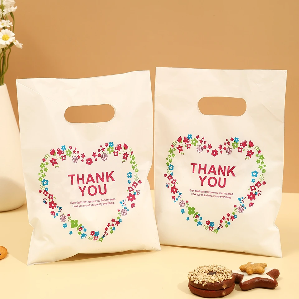 Confezione Da 100 Sacchetti Regalo In Plastica Con Manici - Grandi 35,5x35,5x10,2 Cm, Bianchi, Ideali Per Feste, Pranzo E Shopping - 4