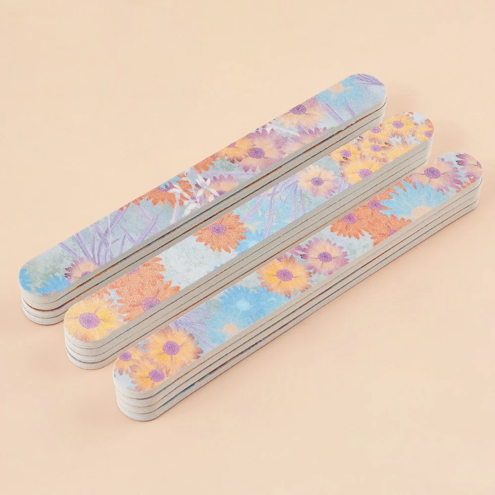 

10 Pcs/Lot Professional Nail File Blocks 180/180 Grit Double-Sided Sponge Block Nail Sanding Polishing Strips Manicure Tools