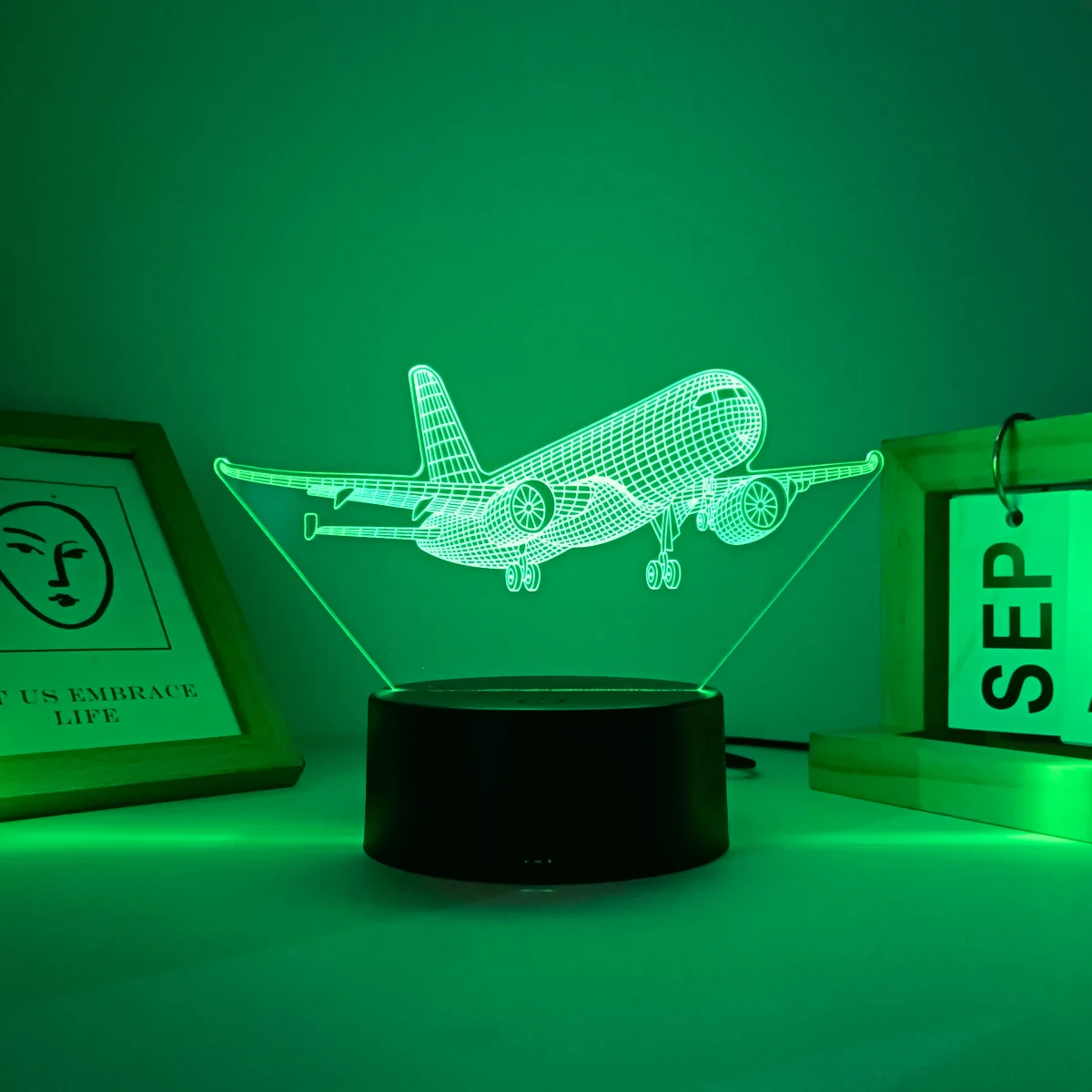 1pc 항공기 모델 3D 야간 조명, USB 인터페이스, 비행 매니아 컬렉션 선물 테이블 조명, 휴일 장식 조명.