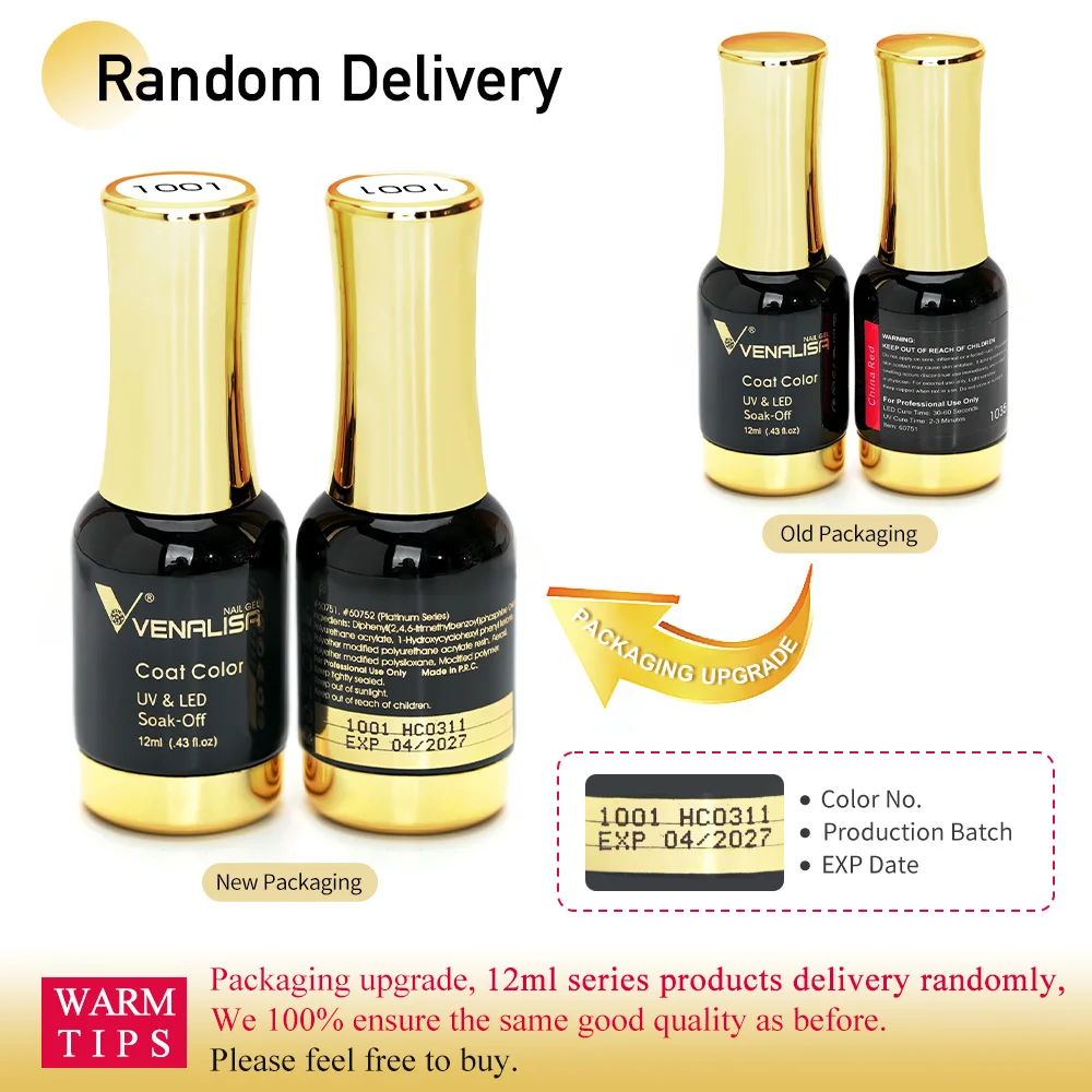 Venalisa 12ml Platinum Gel Nail Polish Super Shiny Effect Nail Gel Perfect Soak off UV&LED Nail Color Foil Chrome Gel Polish 6