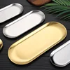 Nordic Style Gold Silver Stainless Steel Dessert Dining Plate Nut Cake Fruit Plate Towel Tray Snack Western Steak Kitchen Plate 1