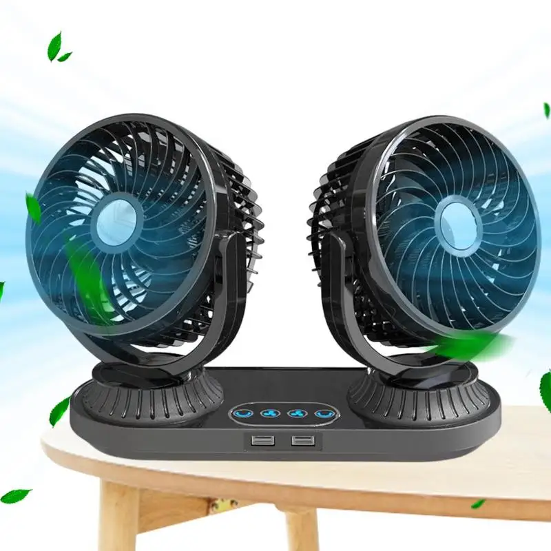 

USB Fan For Dashboard Electric Car Fan With 360 Degree Rotation Two Modes Summer Fan Wide-Angle Cooling For SUV Passenger Car