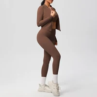 3 pièces vêtements de sport Yoga ensemble gymnastique sport soutien-gorge veste à glissière Leggings vêtements vêtements de sport Yoga costumes pour femmes Fitness ensemble survêtement 3