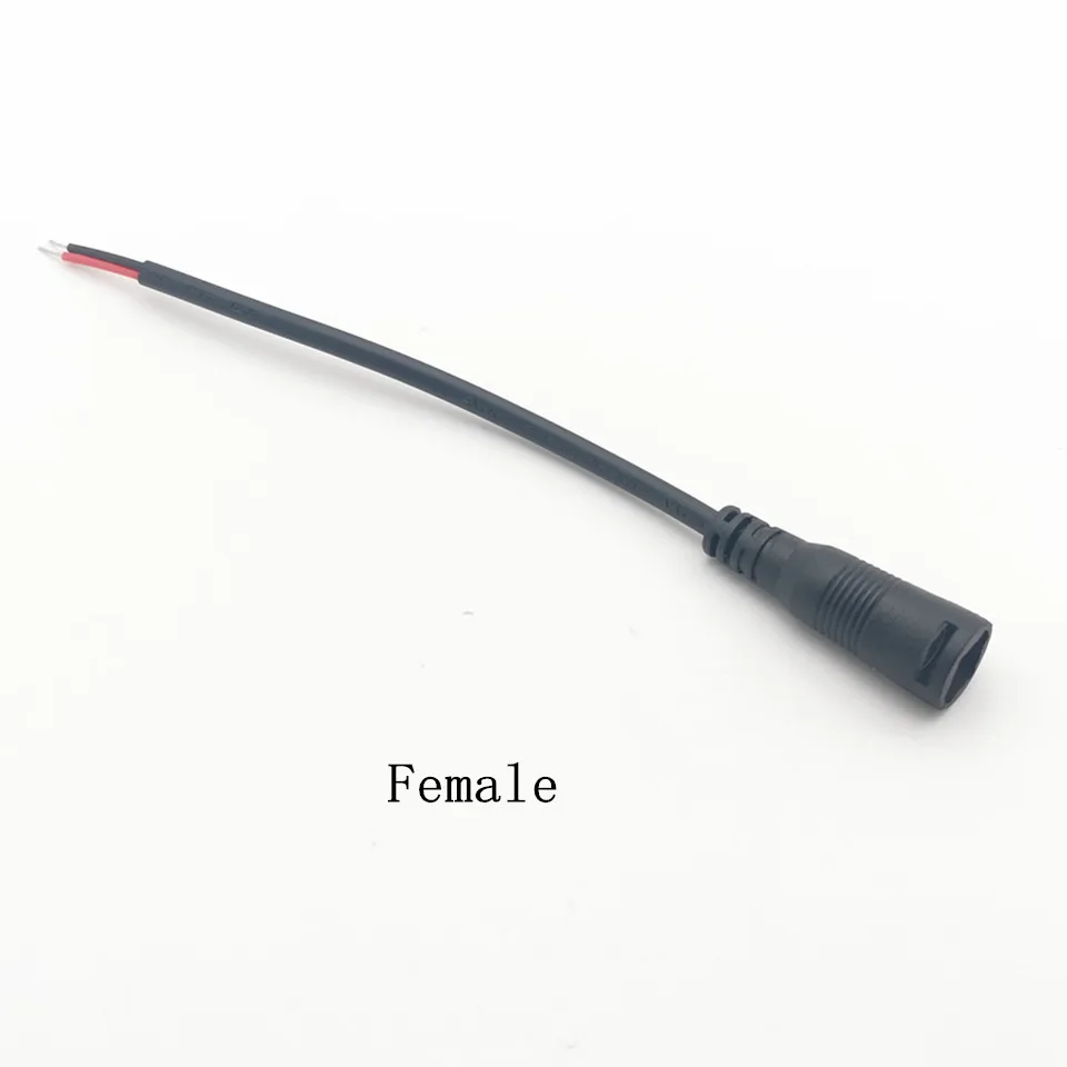 어댑터 DC 커넥터 5.5*2.1mm 흰색 남성/여성 커넥터 5-24V DC 전원 플러그 커넥터 코드 케이블, 흰색/검정색 잠금 장치