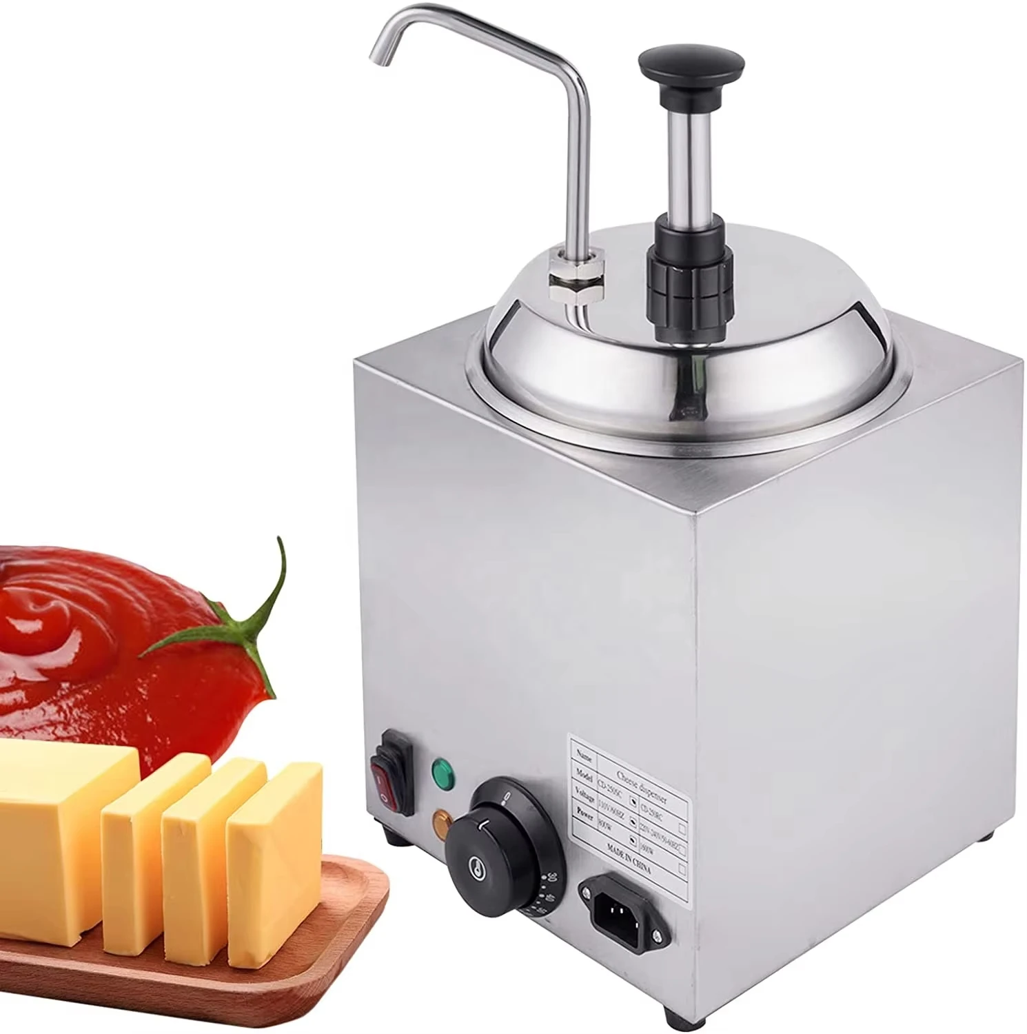 Good Quality Electric Heating Stainless Steel Cream Chocolate Commercial Nacho Cheese Dispenser with Pump Fudge