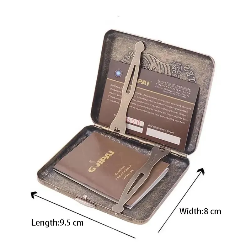 Vintage-Style Carved Cigarette Storage Case with Gift Box Packaging