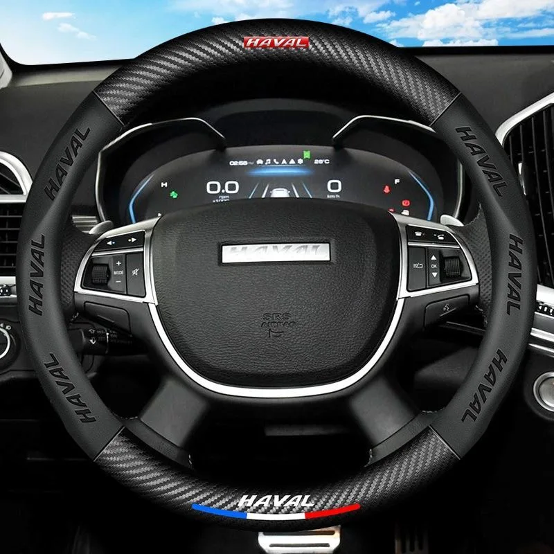 

DIY Carbon Fiber Leather Car Steering Wheel Covers Luxury Car steering-wheel Cover For haval f7 h6 f7x h2 h3 h5 h7 h8 h9 m4