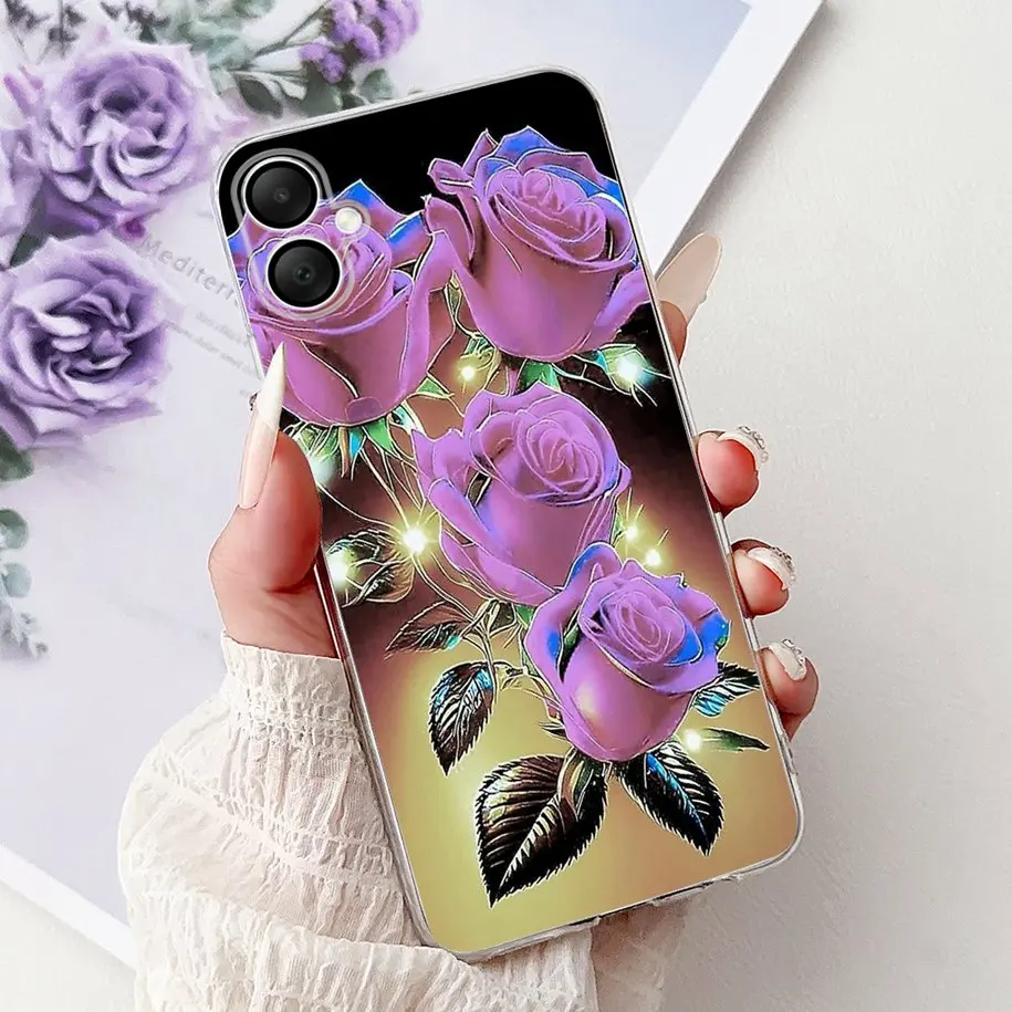 Floral Love Heart Soft Silicone Phone Case - Elegant TPU Cover