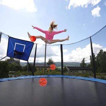 1 Set Trampoline Basketball Hoop with 3 Mini Balls And Pump Weatherproof Easy to Assemble Kids Entertainment Sport Trampoline Ac 1