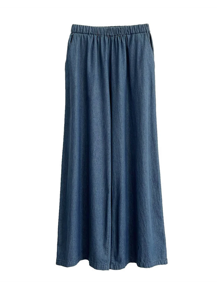 [LANMREM] Fashion Sunscreen Wide Leg Pants For Women Elastic High Waist Office Lady Loose Trousers 2024 Summer New 26D9369