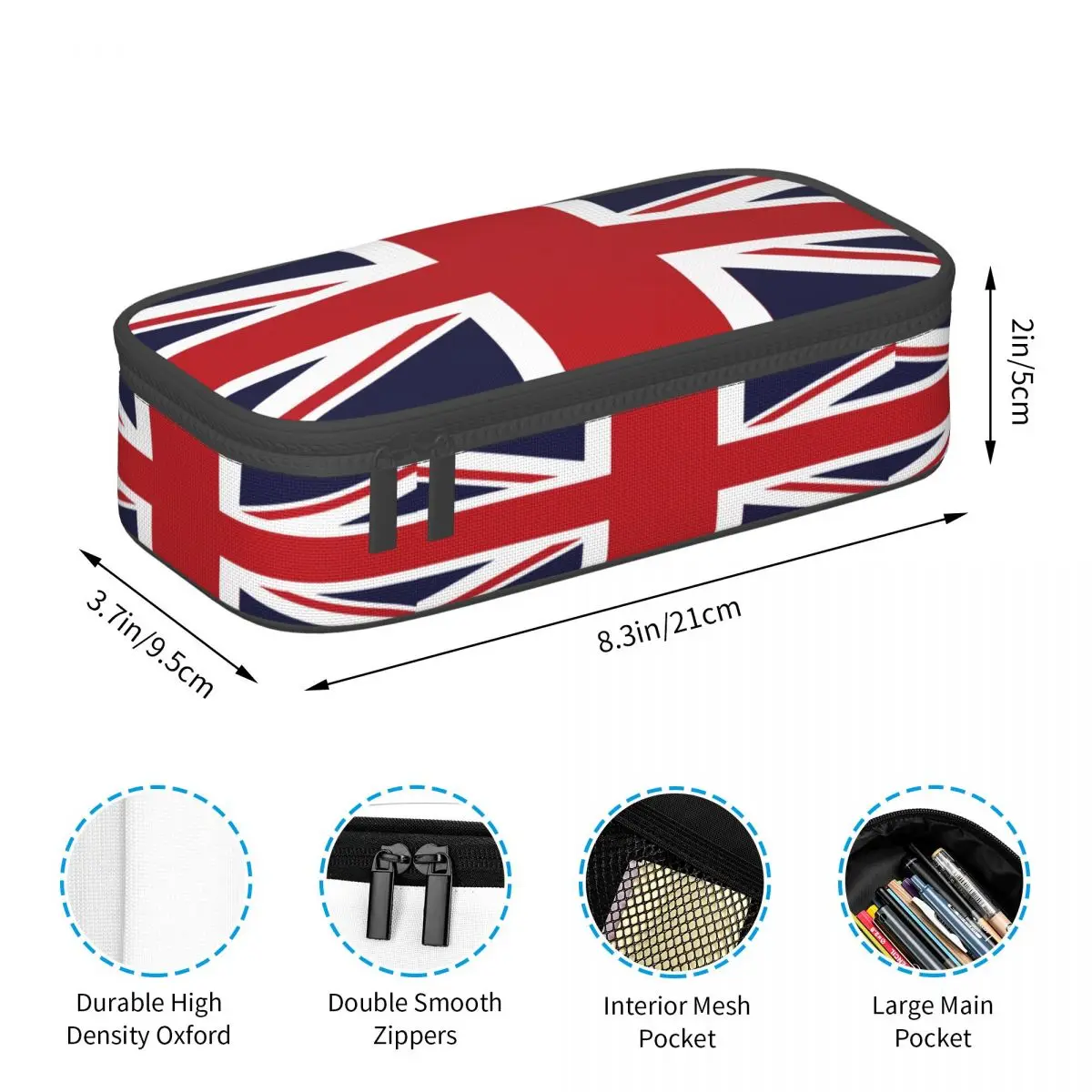 Union Jack Flag Of The UK Korean Pencil Case Large Capacity United Kingdom British Pencil Box Students Stationery