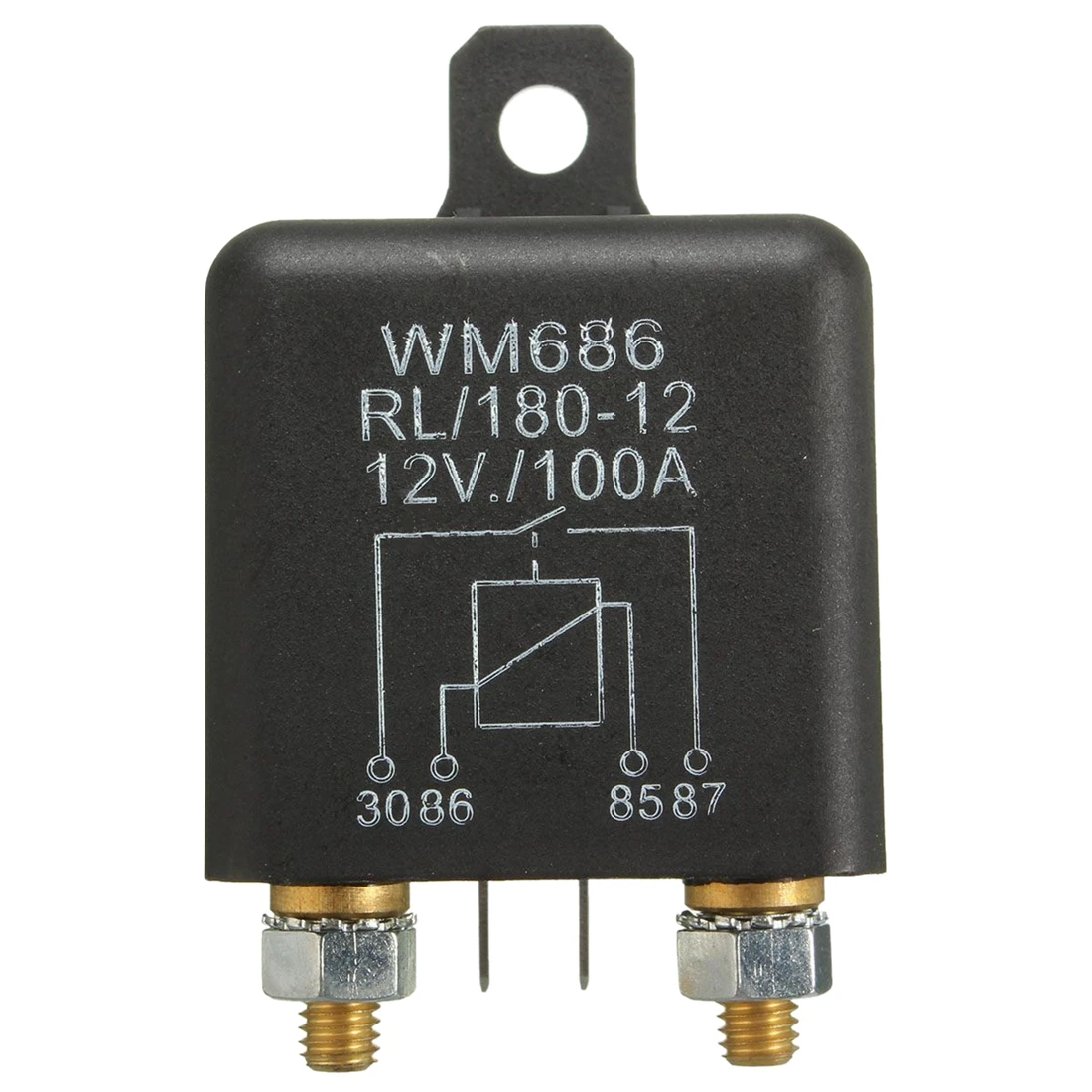 12V 100Amp 4-Pin Heavy Duty On/Off Switch Split Charge Relay Per Auto Boat Van Black