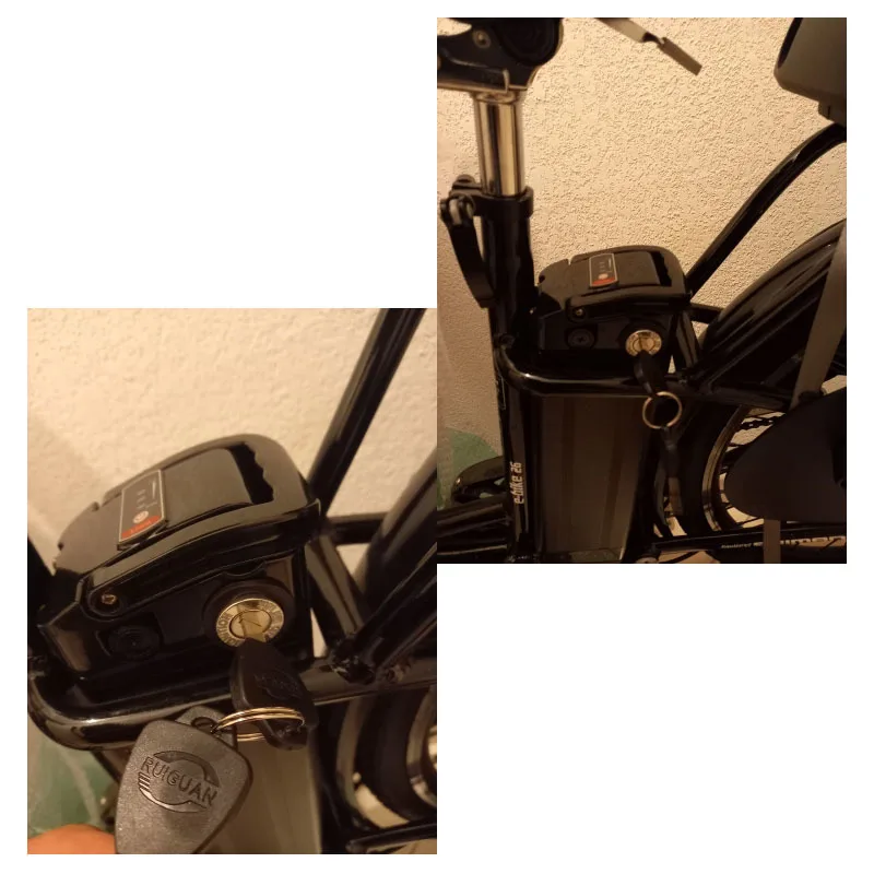 Battery Chager Mini Lock 2 Keys Universal Motorcycle Performance For Motorcycle Electric Bike Scooter E-bike