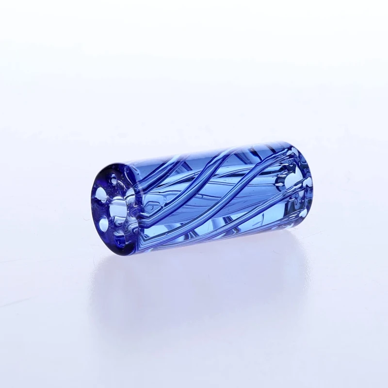 5pcs/box In Stock 7 Holes Blue Color Spiral Smoking Glass Tips/Glass Filter Tip with Holes Box Set For Smoking Accessories