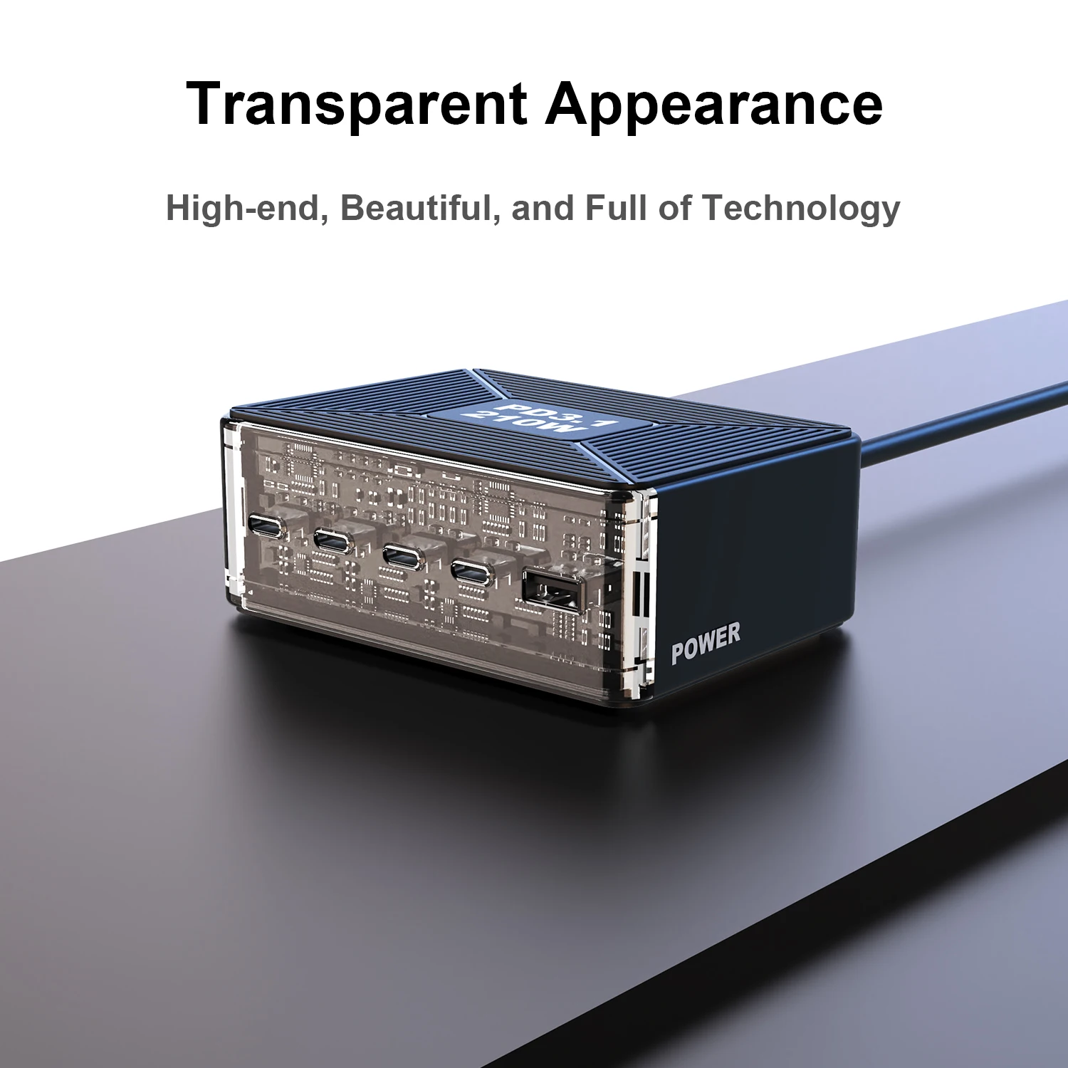 Ubigbuy 210W USB C 충전기, GaN PD3.1 140W 100W PPS 고속 충전 스테이션, C타입 노트북 전원 어댑터, 맥북 삼성 아이폰용