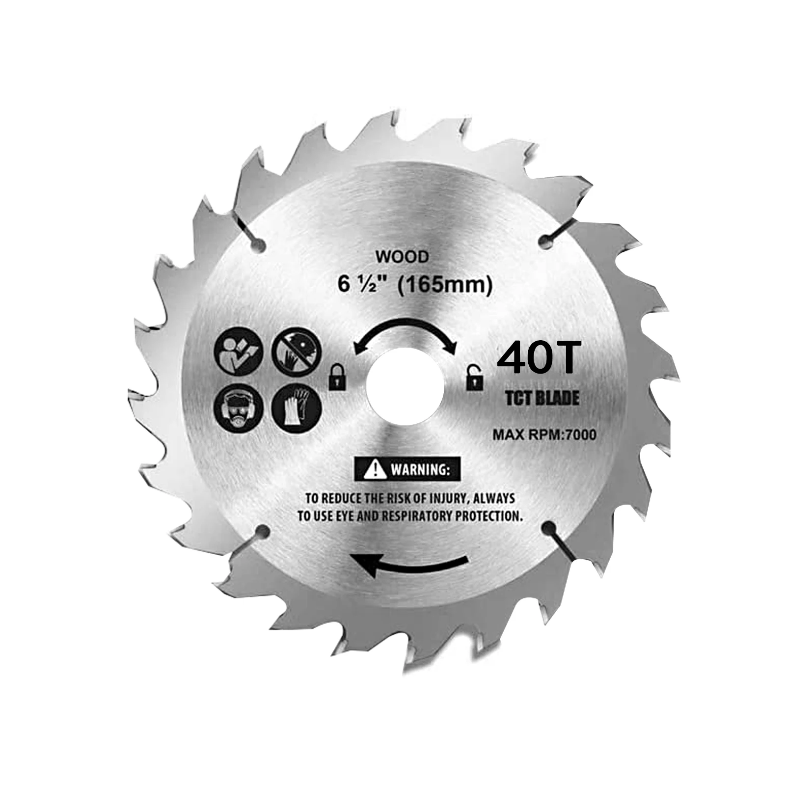 

6-1/2-Inch 165 mm TCT Circular Saw Blades, 24 Teeth Wood Cutting Disc for Cutting Hard & Soft Wood, Chipboard & Plywood, Arbor