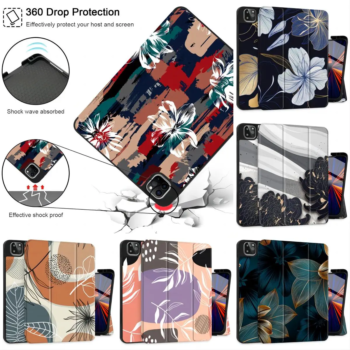 FloraprintiPadcasefor2022Pro11129inch10thAir5Case2022