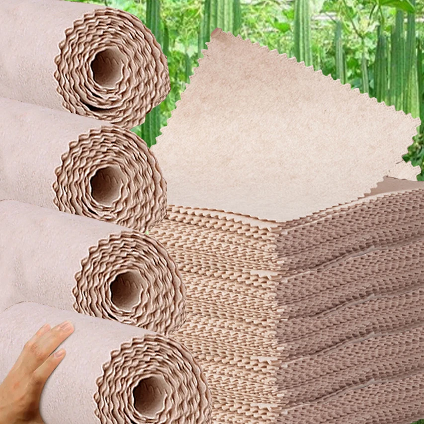 

Natural Luffa Plant Fiber Cleaning Cloths Super Absorbent Home Kitchen Bathroom Rag Dishcloths Non-stick Oil Rags Scouring Pads
