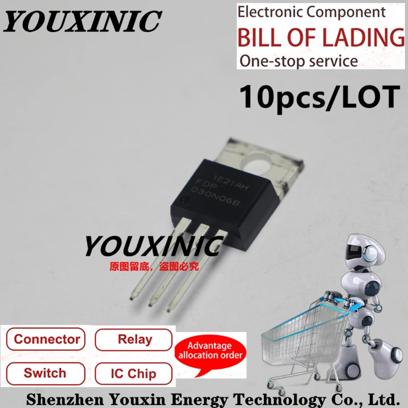 

YOUXINIC 100% new imported original FDP030N06B 030N06B TO-220 MOSFET n-channel 195A 60V