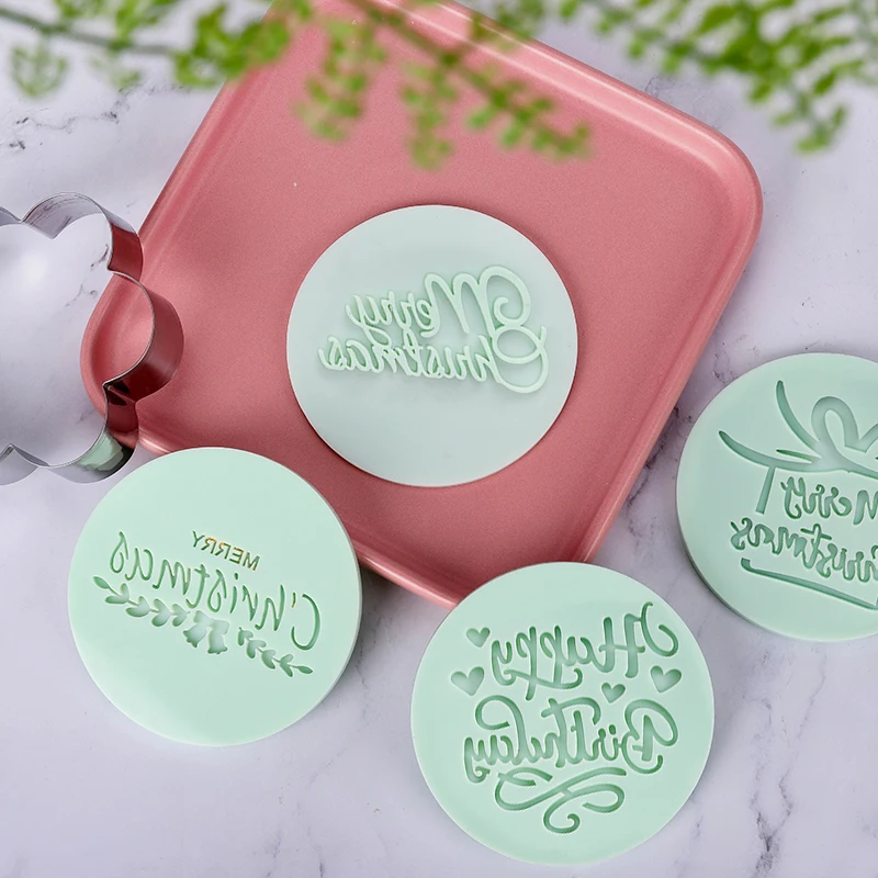 1,3-8pc Fondant Acrylic Cookie Embosser Mold Happy Birthday Valentine's Day Pattern Biscuit Stamp Cake Decorating Tool cookie cutter baking mold cookie mould cookie printing mold fondant cutter baking decorating tools