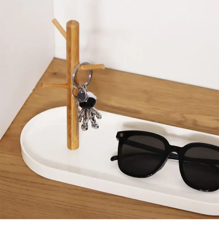 Description Picture 4 of itemNew Nordic Bamboo Tree Branch Storage Rack Tray Living Room Desktop Key Hanger Jewelry Display Frame Creative Jewelry Organizer