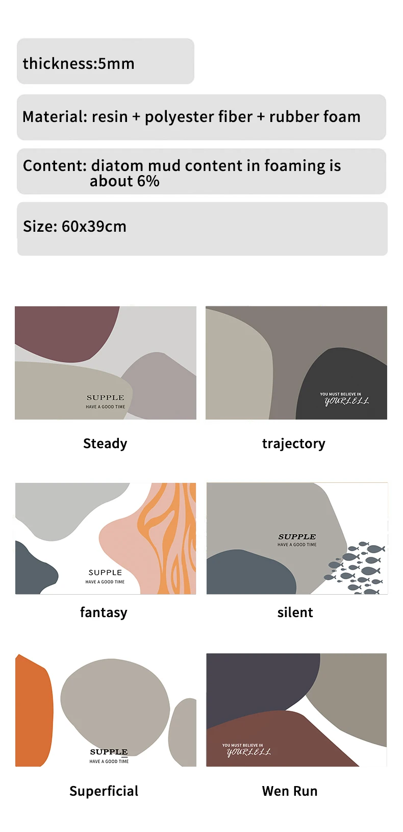 Description Picture 6 of itemSuper Absorbent Bath Mat Quick Drying Non-slip Entrance Doormat Nappa Skin Floor Mats Toilet Carpet Home Decor Diatom Ooze