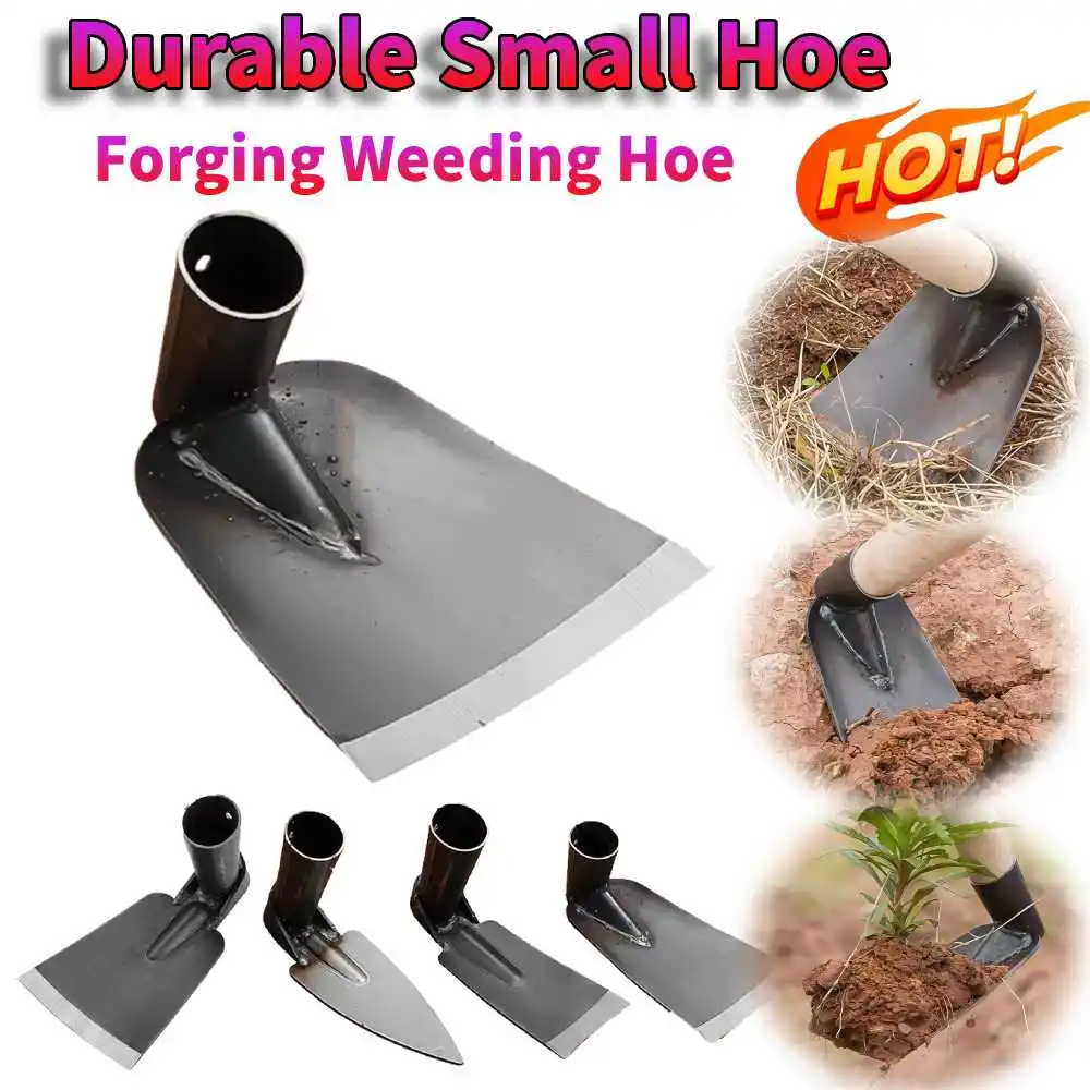 Durable Small Hoe for Digging Soil Garden Hoe Forging Weeding Hoe Household Outdoor Farming Tool for Planting Vegetables Flowers