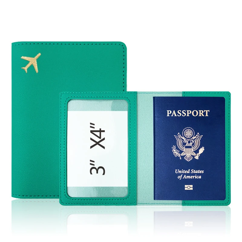 Customized Gold Airplane Passport Holder with Personal Initials – Personalized Travel Accessory and Wedding Gift