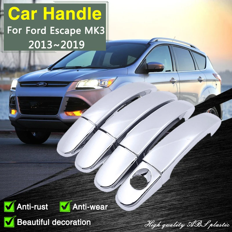 For Ford Escape Mk3 2014 2015 2016 2017 2018 2019 Chrome Door Handle Car Rustproof Styling Stickers Catch - Car - AliExpress