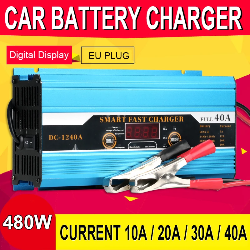 CarBatteryCharger12V10A20A30A40AOptionalLeadacidSmart