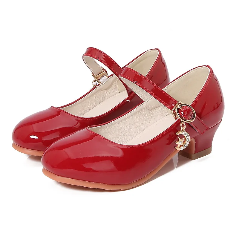 Girls Children Mary Jane Shoes Fashion Princess Low Heels