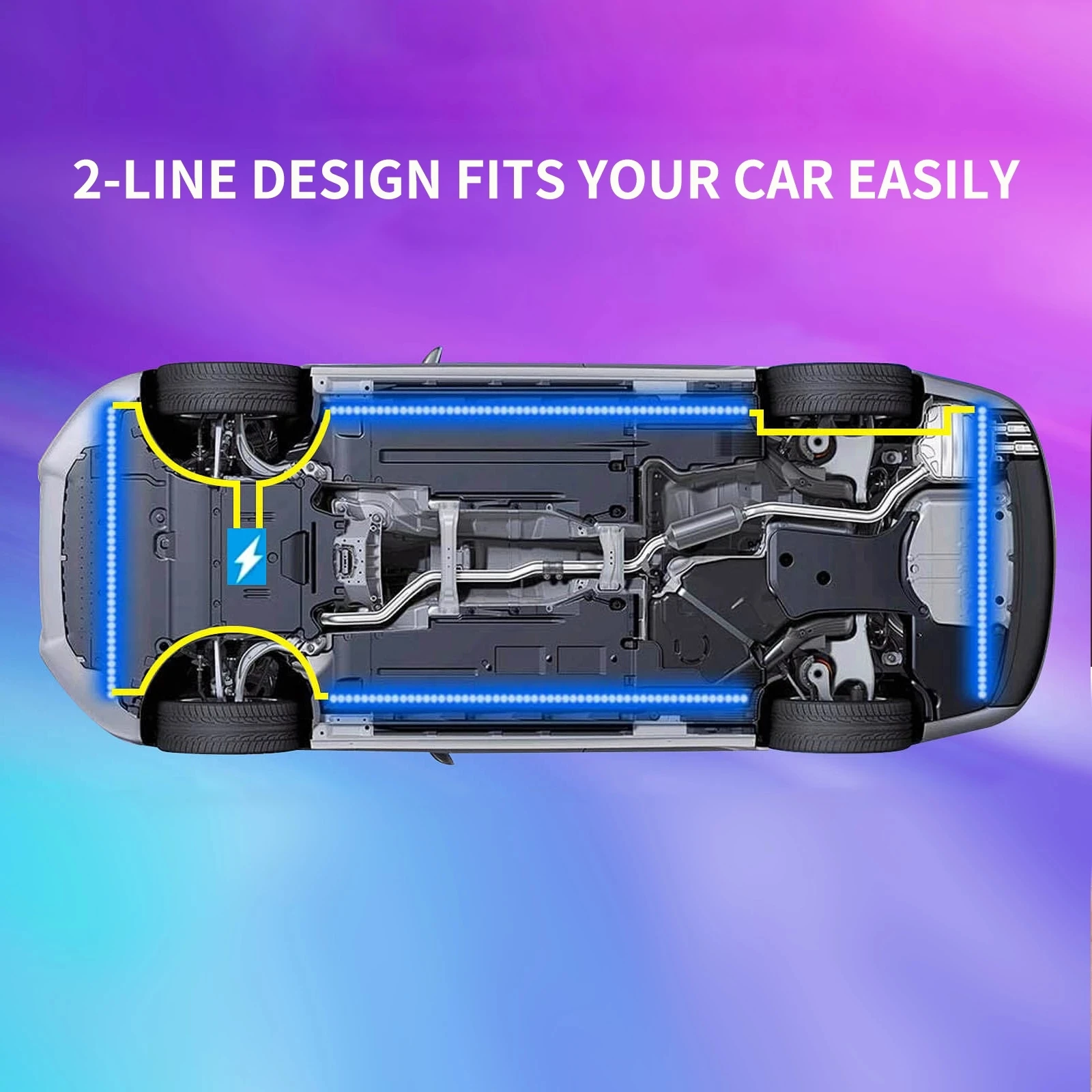 6/12x RGB LED Strip Under Car Tube Underglow Underbody System Neon Light Kit 