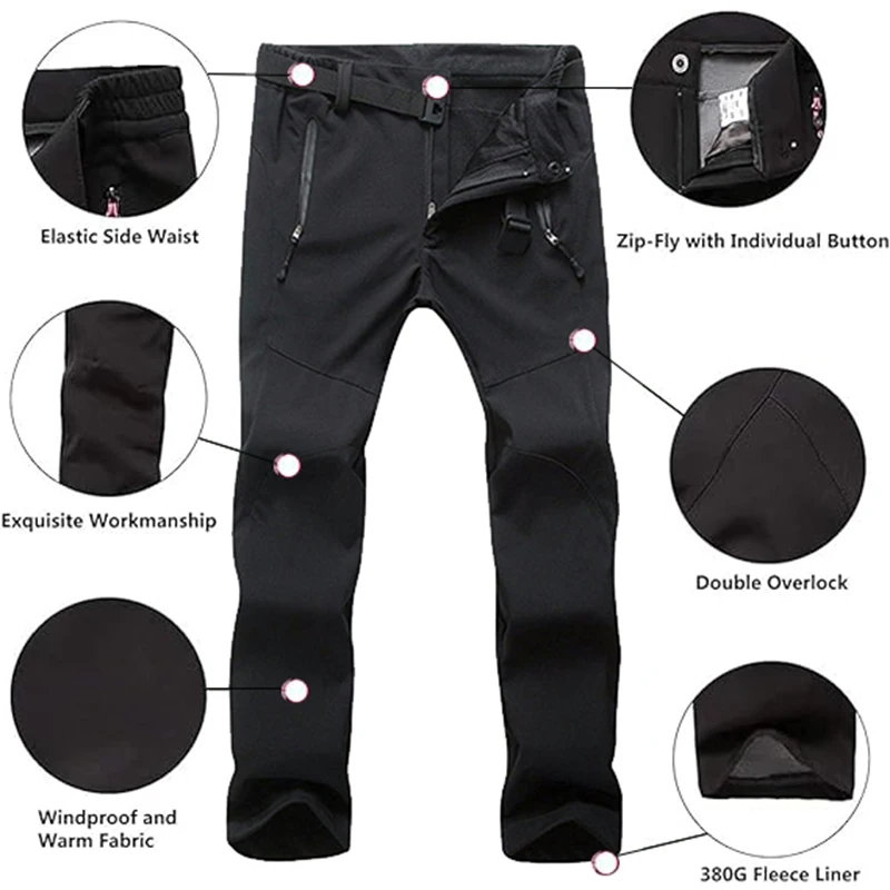 TRVLWEGO Women Hiking Pants Camping Climbing Hunting Trekking Trousers Softshell Waterproof Winter Super Warm Windproof Clothes for hiking pants