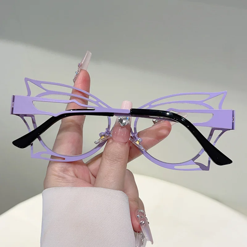 Anti-Blaulicht-Brillengestell für Damen, neue Mode, Vintage, übergroß, quadratisch, Katzenauge, Computer-Brille, Damen, elegante Farbtöne – Detail 12