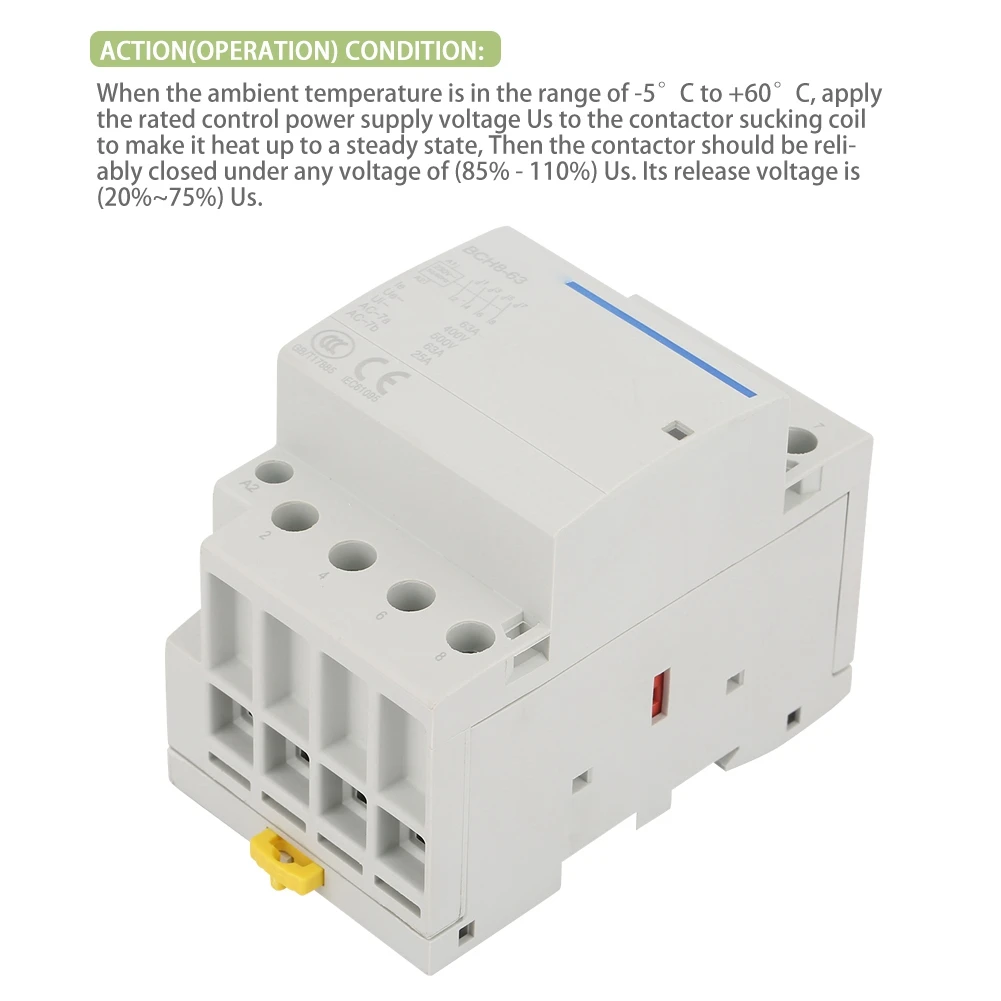 4P 63A 24V AC 접촉기 가정용 AC 접촉기 가정용 전기 기술자 전자 산업을 위한 보안 전기 스파크