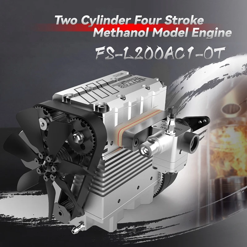 

-L200AC Engine 4 Stroke Air Cooled Engine 7Cc 4000-16500Rpm Inline 2 Cylinder Nitro Internal Combustion Engine