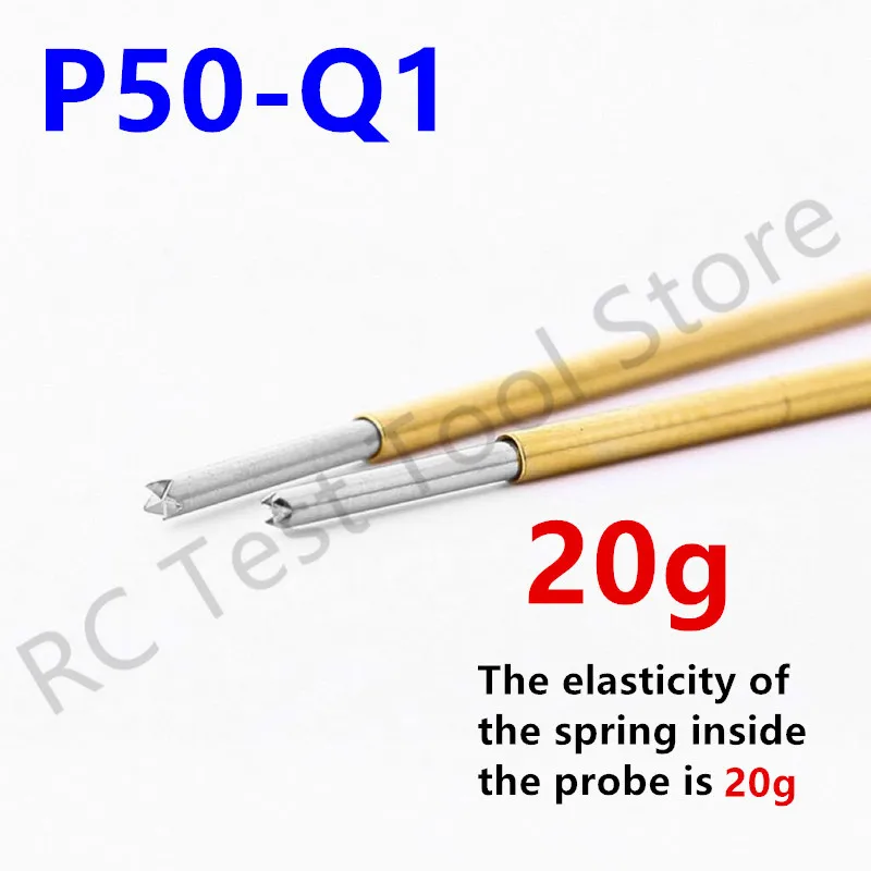 

20/100PCS P50-Q1 Spring Test Probe Pogo Pin Test Pin Dia0.68mm Tip Dia0.48mm Length16.35mm P50-Q Test Tool 20g Elastic Force