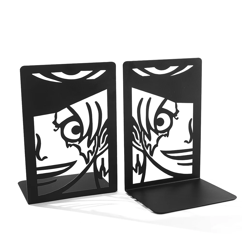 Anime Bookends 2pcs 3 Style Non-Slip Metal Book Ends Office Bookends for Fans Collection Organise Desktop book organizer book holder book stand book terminal