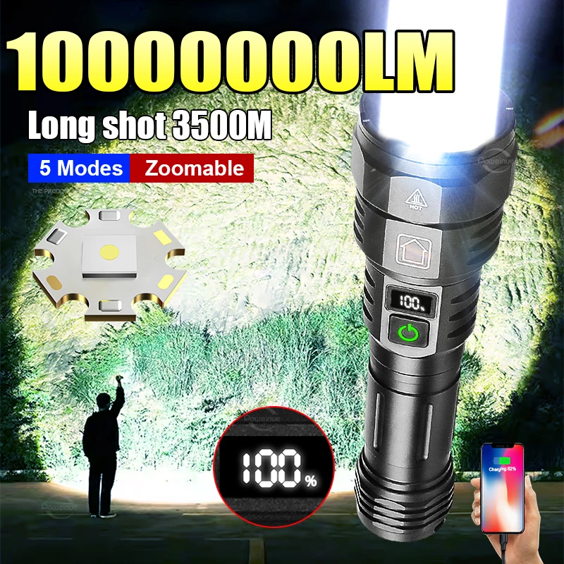 Upgrade10000000LMPowerfulFlashlightRechargeableLEDLaser