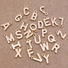 10/26pcs 12*7mm Alloy inlaid rhinestones 26 Letter Charms Pendants for Women Necklace Earring DIY jewelry Accessories